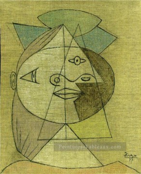 Tete Femme Marie Thérèse Walter 1937 cubiste Pablo Picasso Peinture à l'huile
